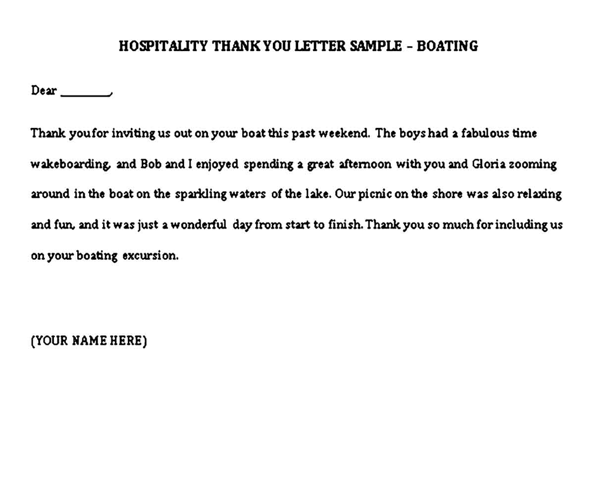sample hospitality thank you notes