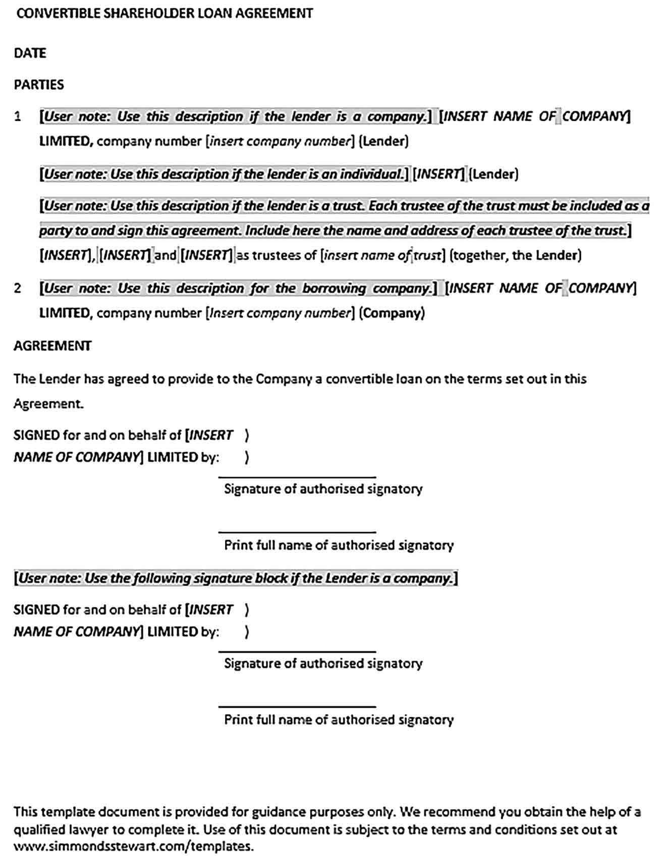 Sample Convertible Loan Agreement 002