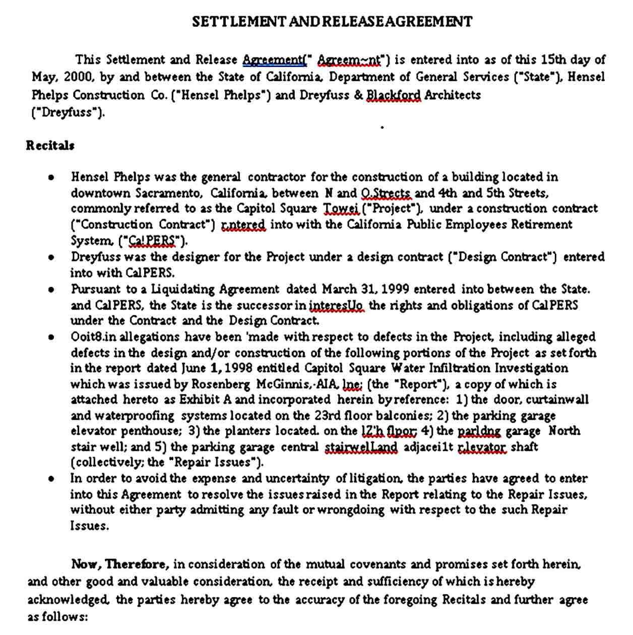 Settlement and Release Agreement Format