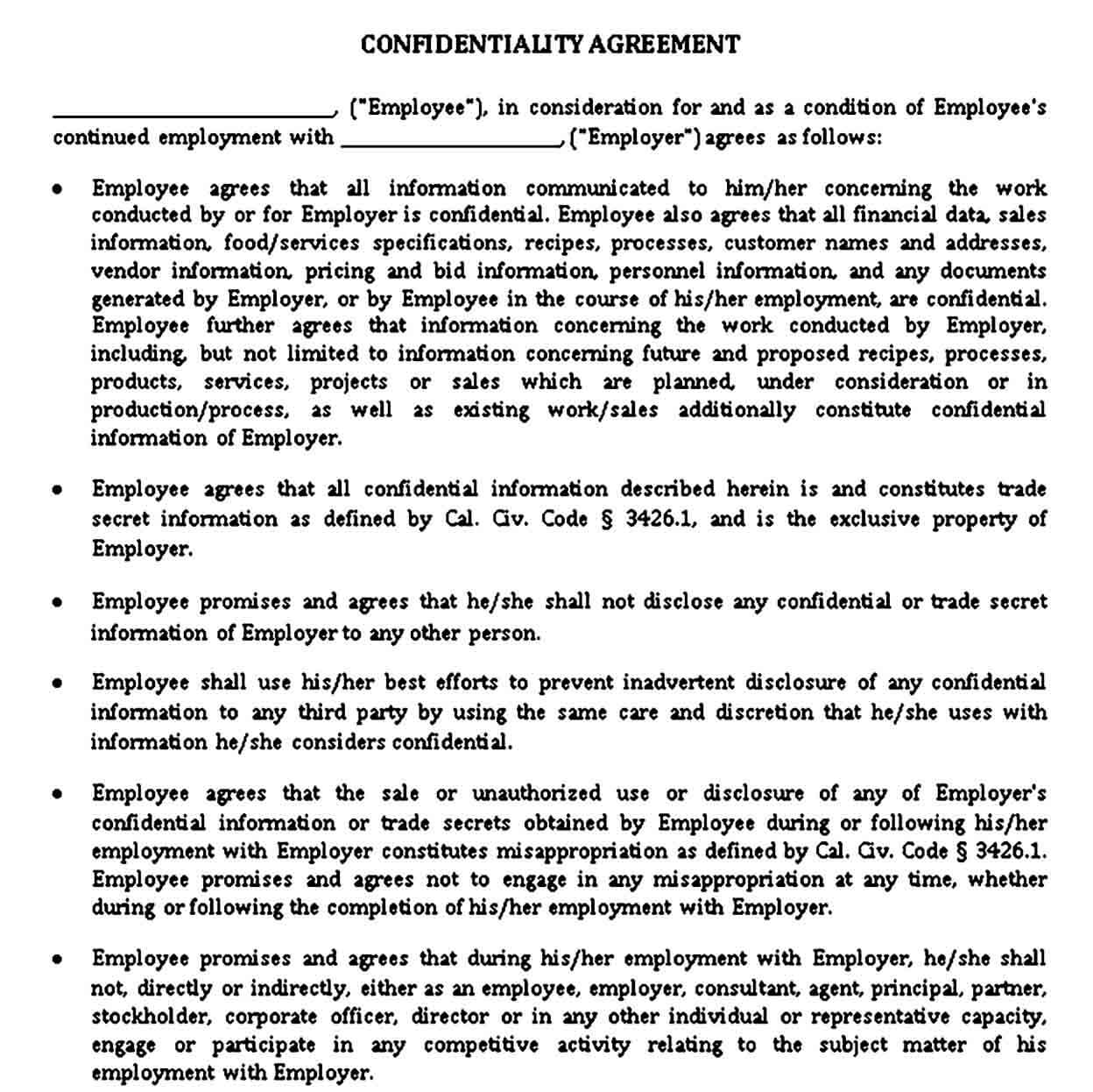 Staff Confidentiality Agreement Sample