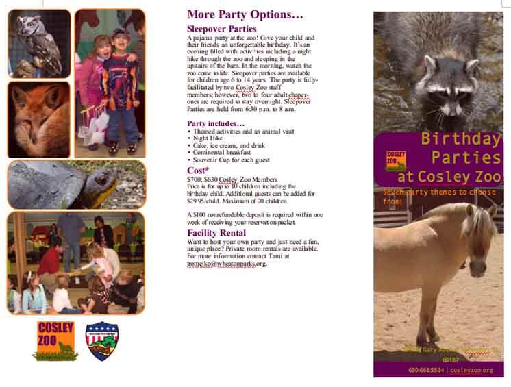 Templates Birthday Party At Cosley Zoo Itinerary Example