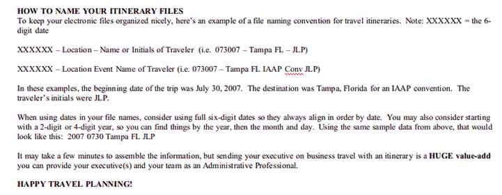 Templates Business Travel Itinerary 3 Example