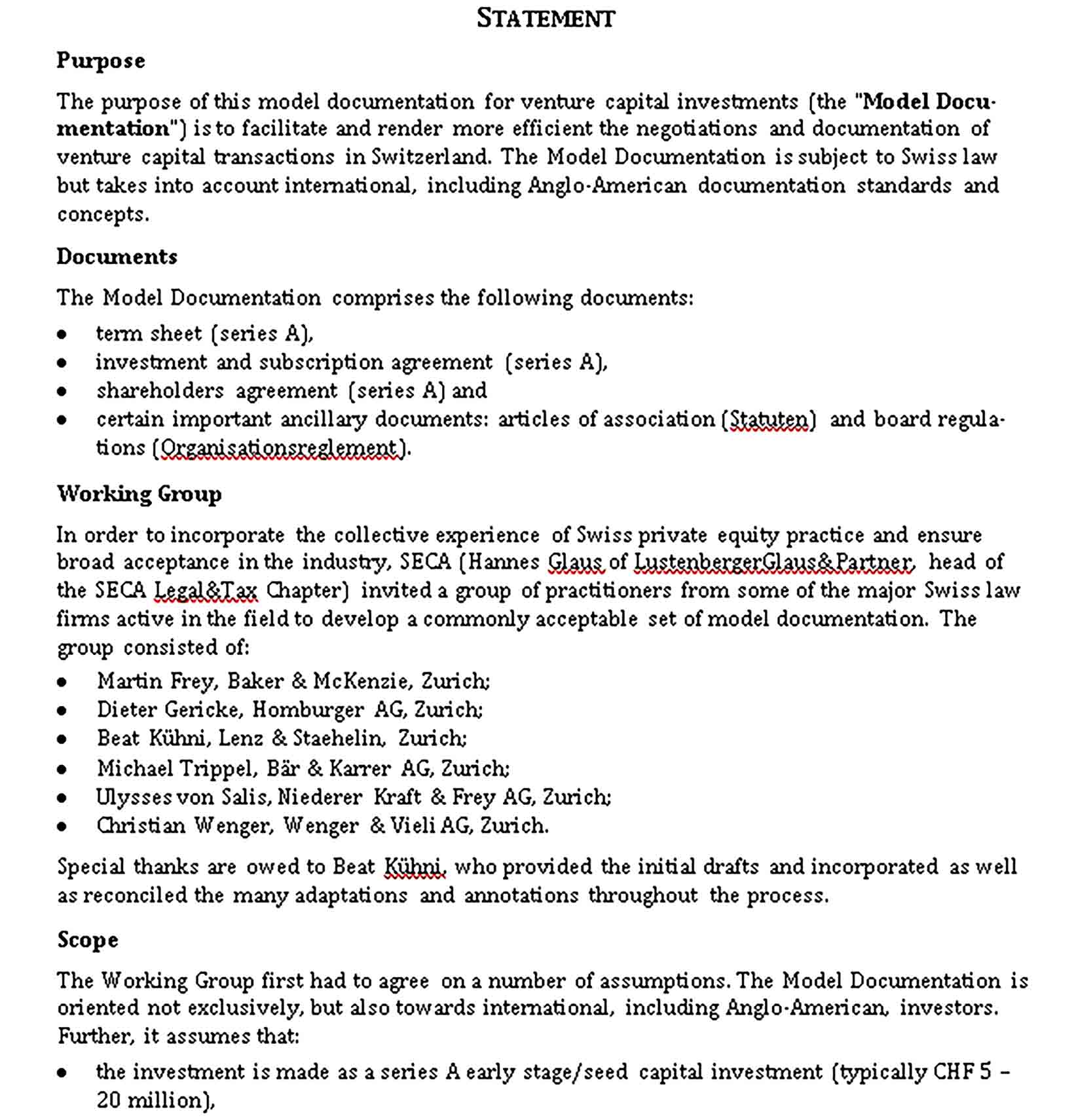 Templates Capital Investment Agreement Sample