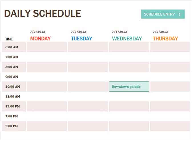 Templates Daily Planner Image Example