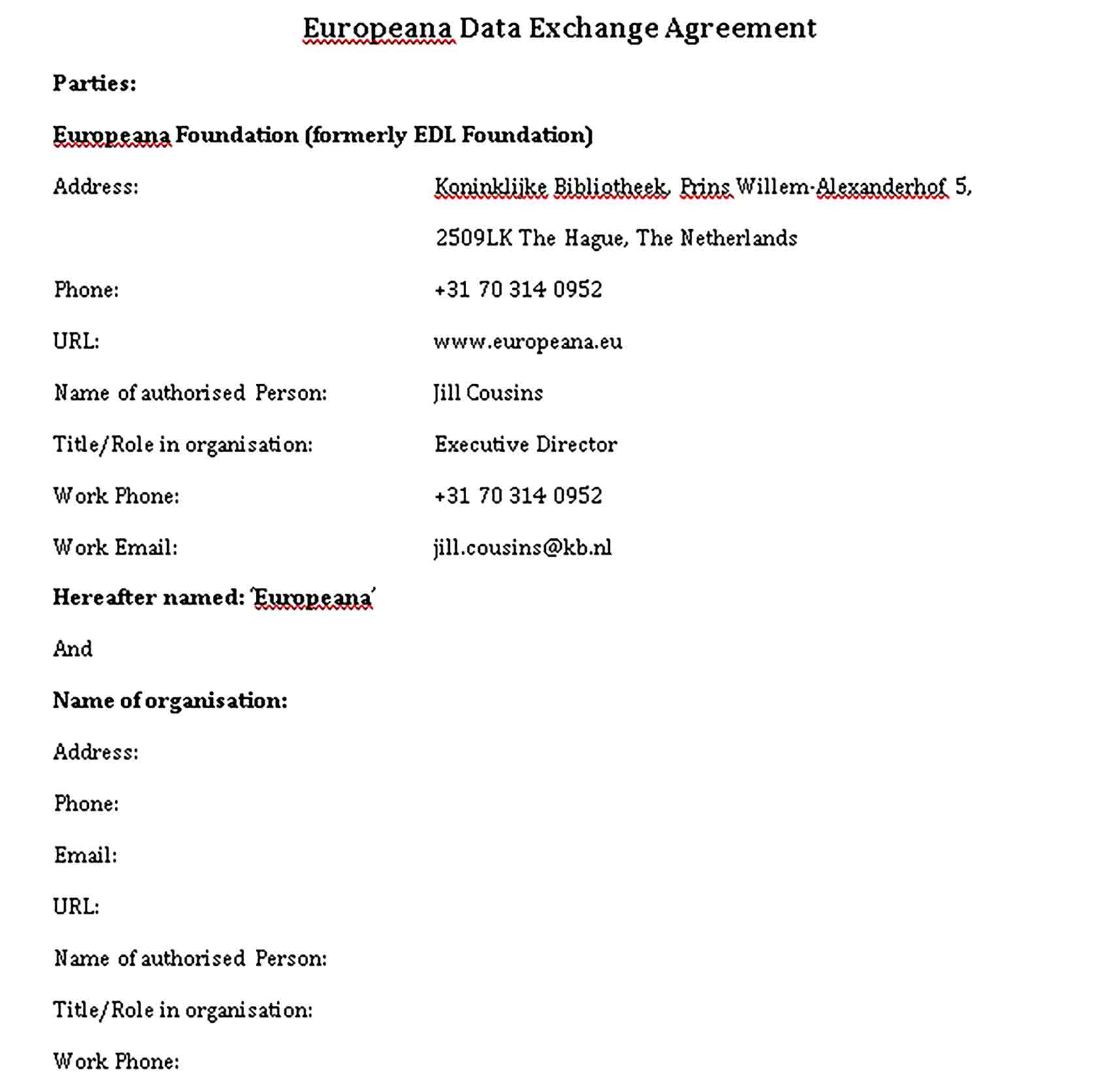 Templates Data Exchange Agreement Sample