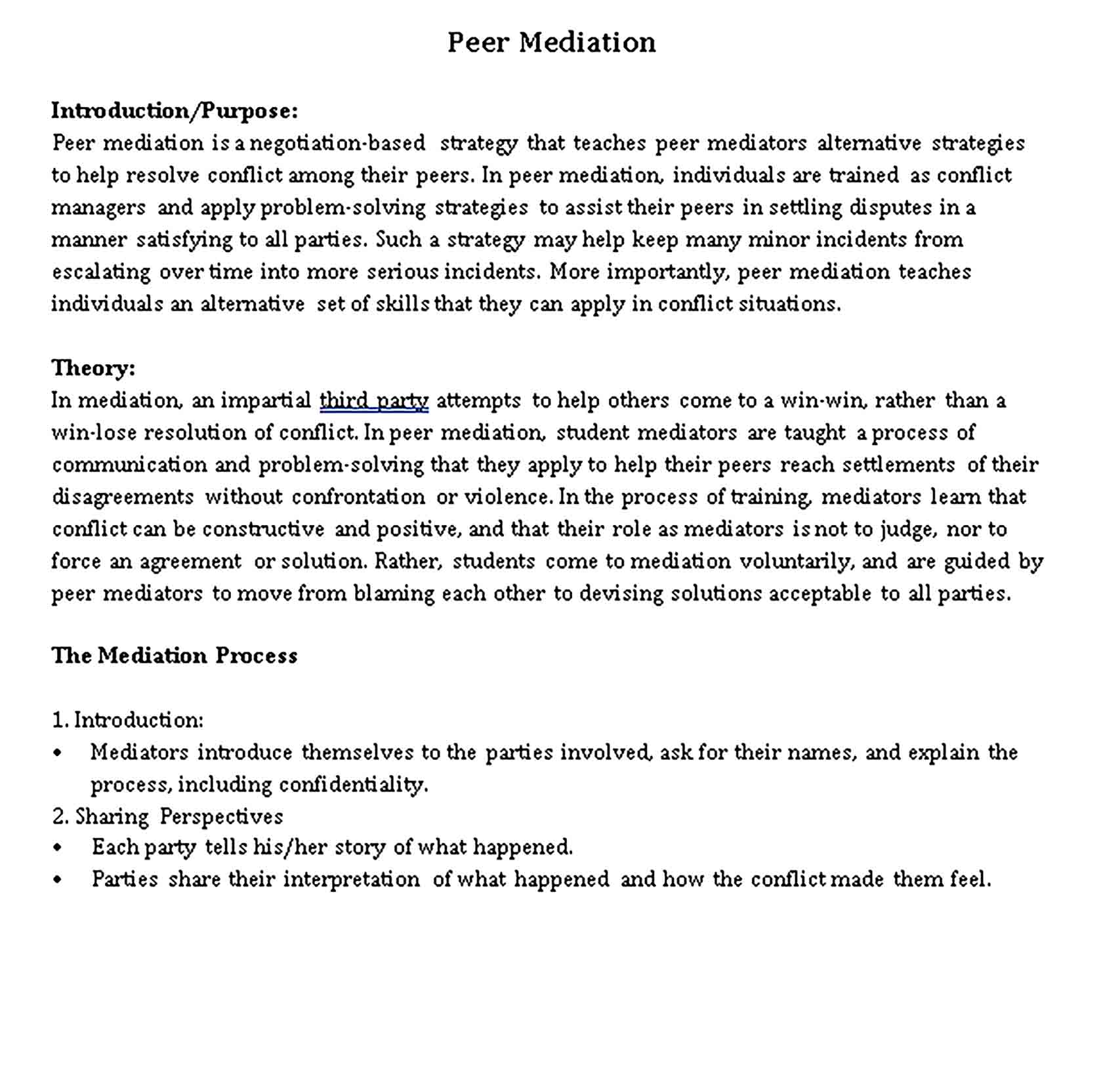 Templates Peer Mediation Confidentiality Agreement Sample