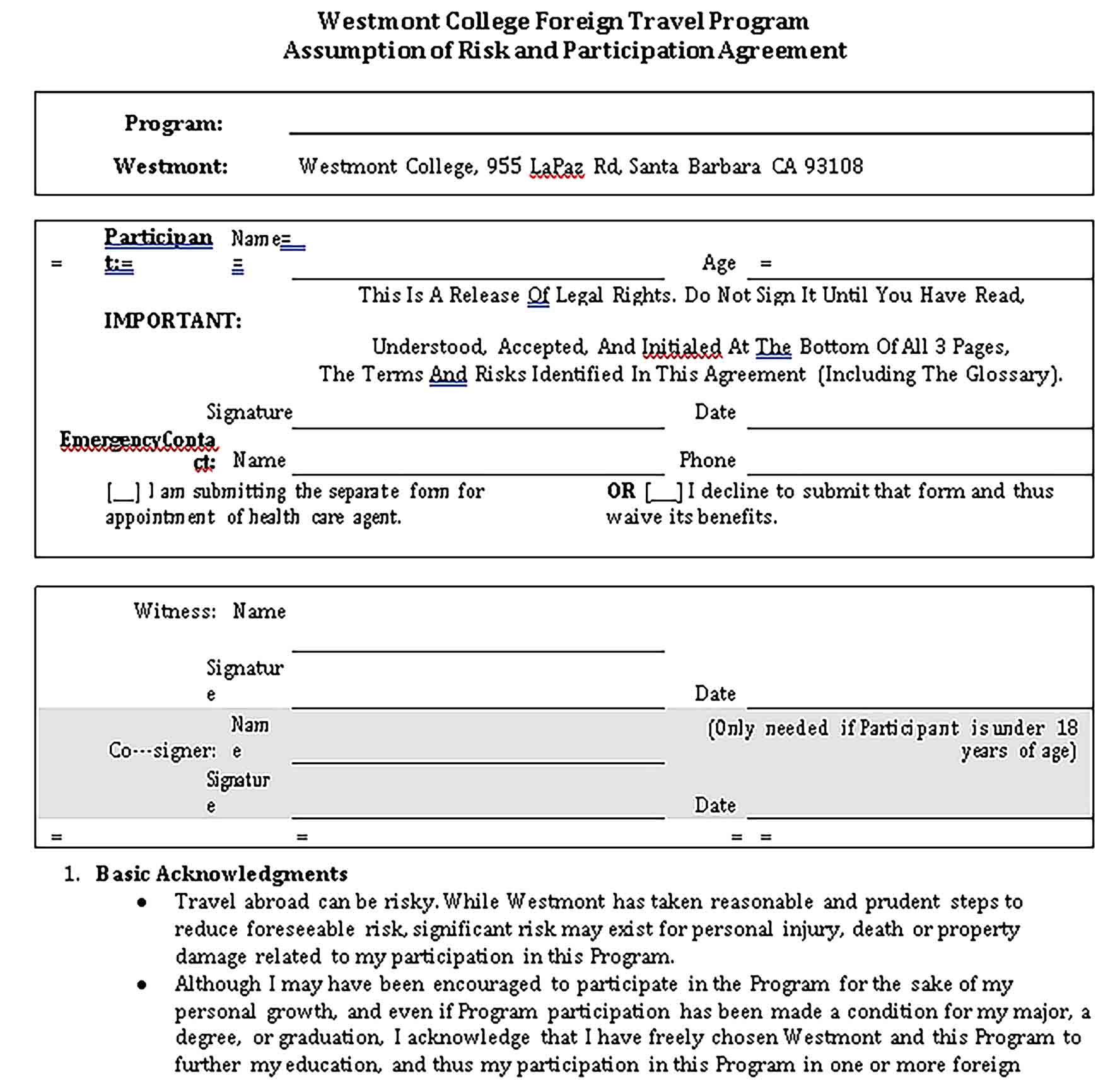 Templates Risk Participation Agreement Sample