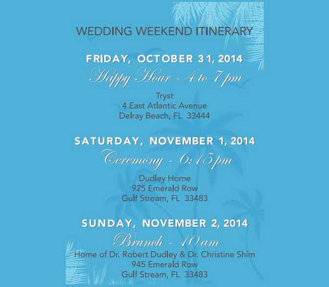 Templates Wedding Weekend Itinerary Example 001