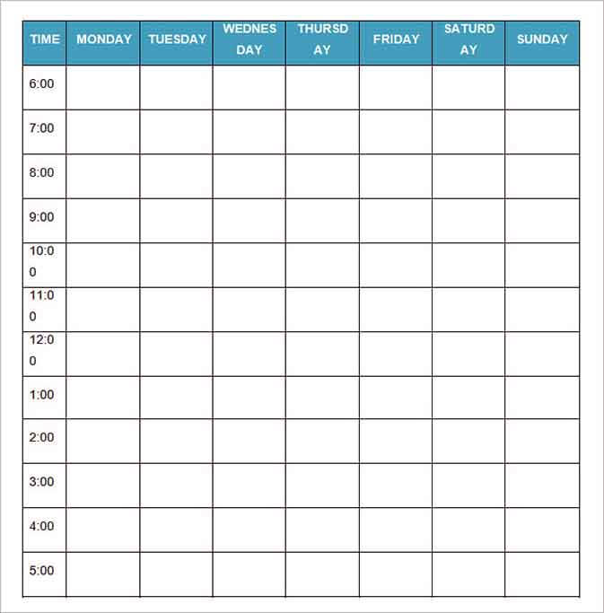 Templates daily planner 3 Example 1