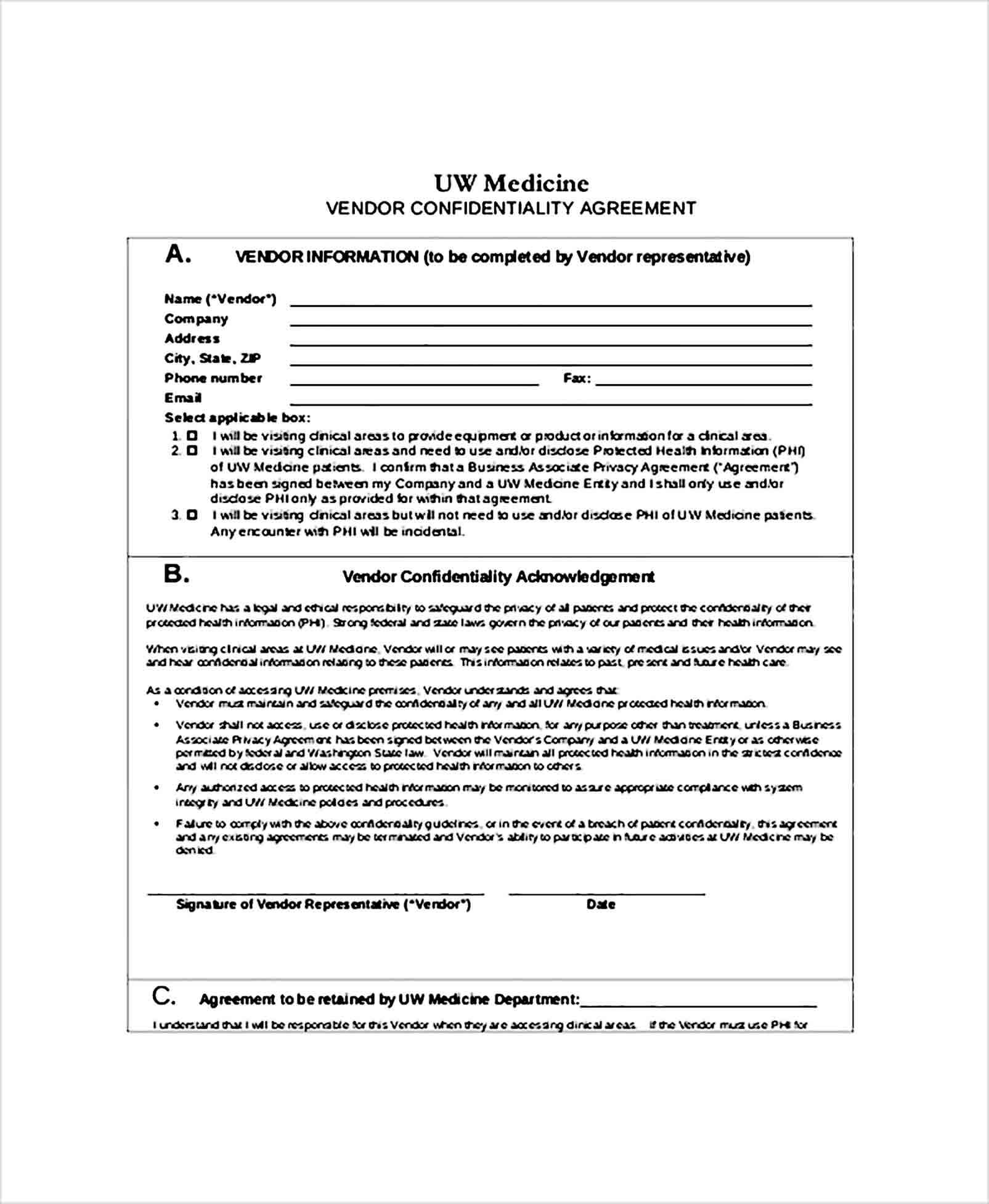 UW Medicine Vendor Confidentiality Agreement2