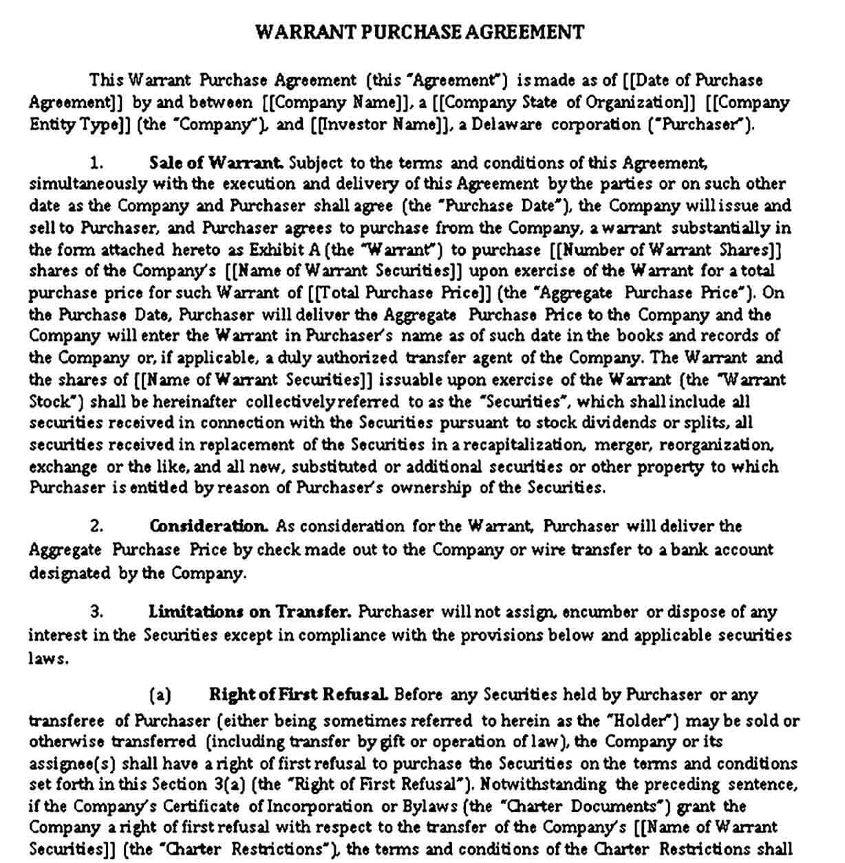 Warrant Purchase Agreement