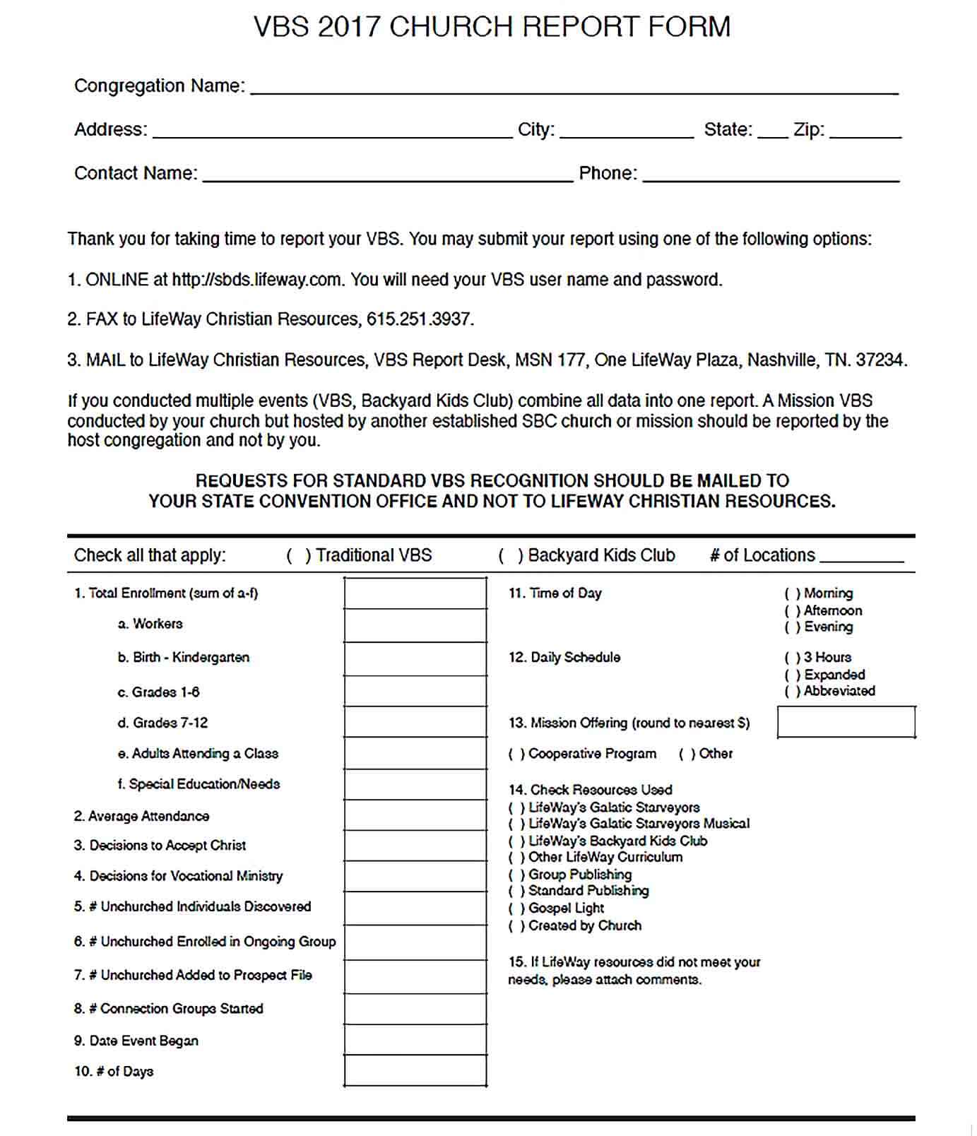 Sample 8. VBS 2017 CHURCH REPORT FORM FOR ADMIN3