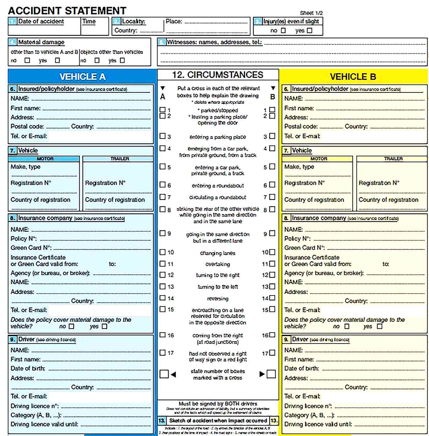 Sample Accident Report Template Sample