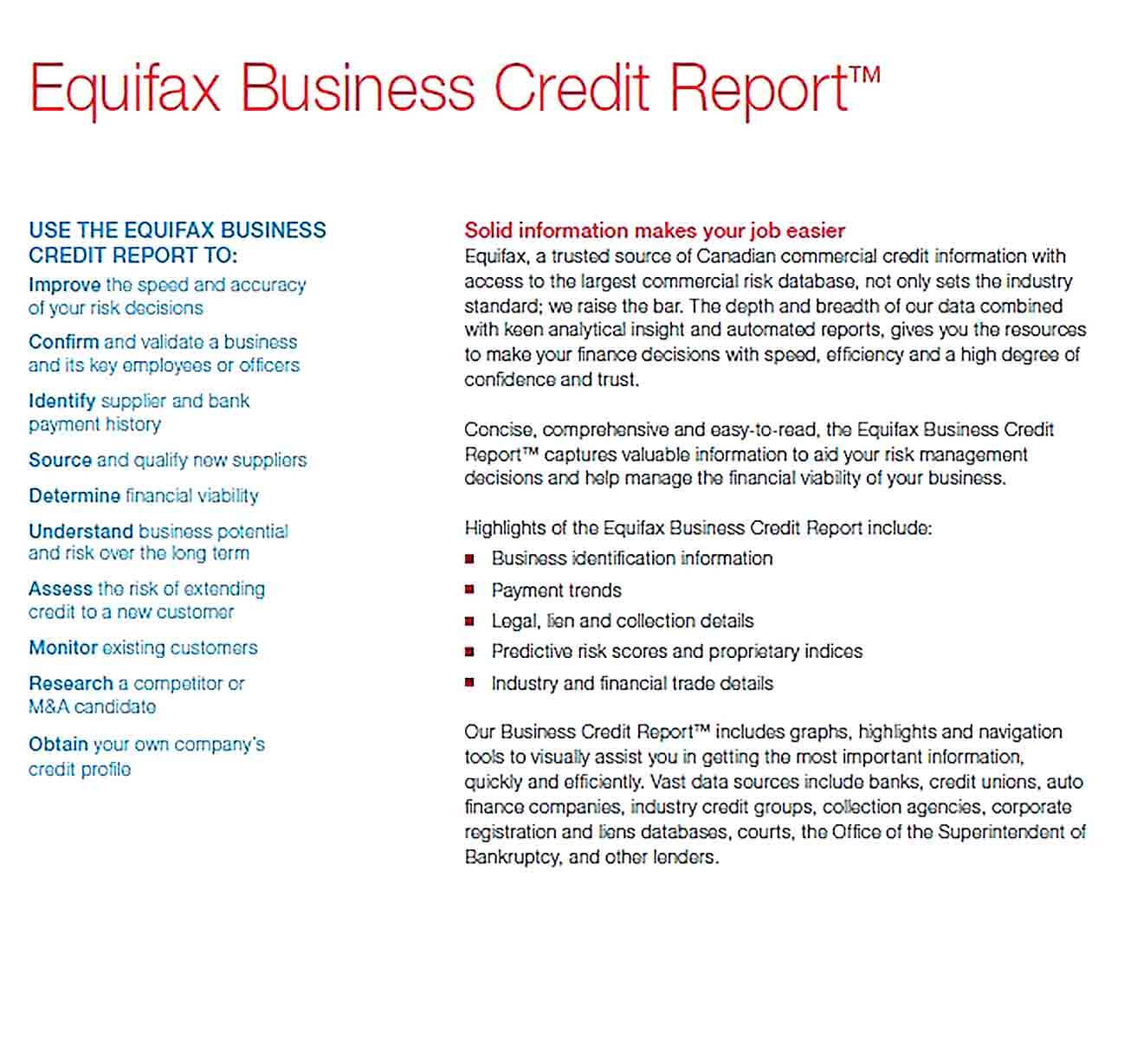 Sample Business Credit Report 1