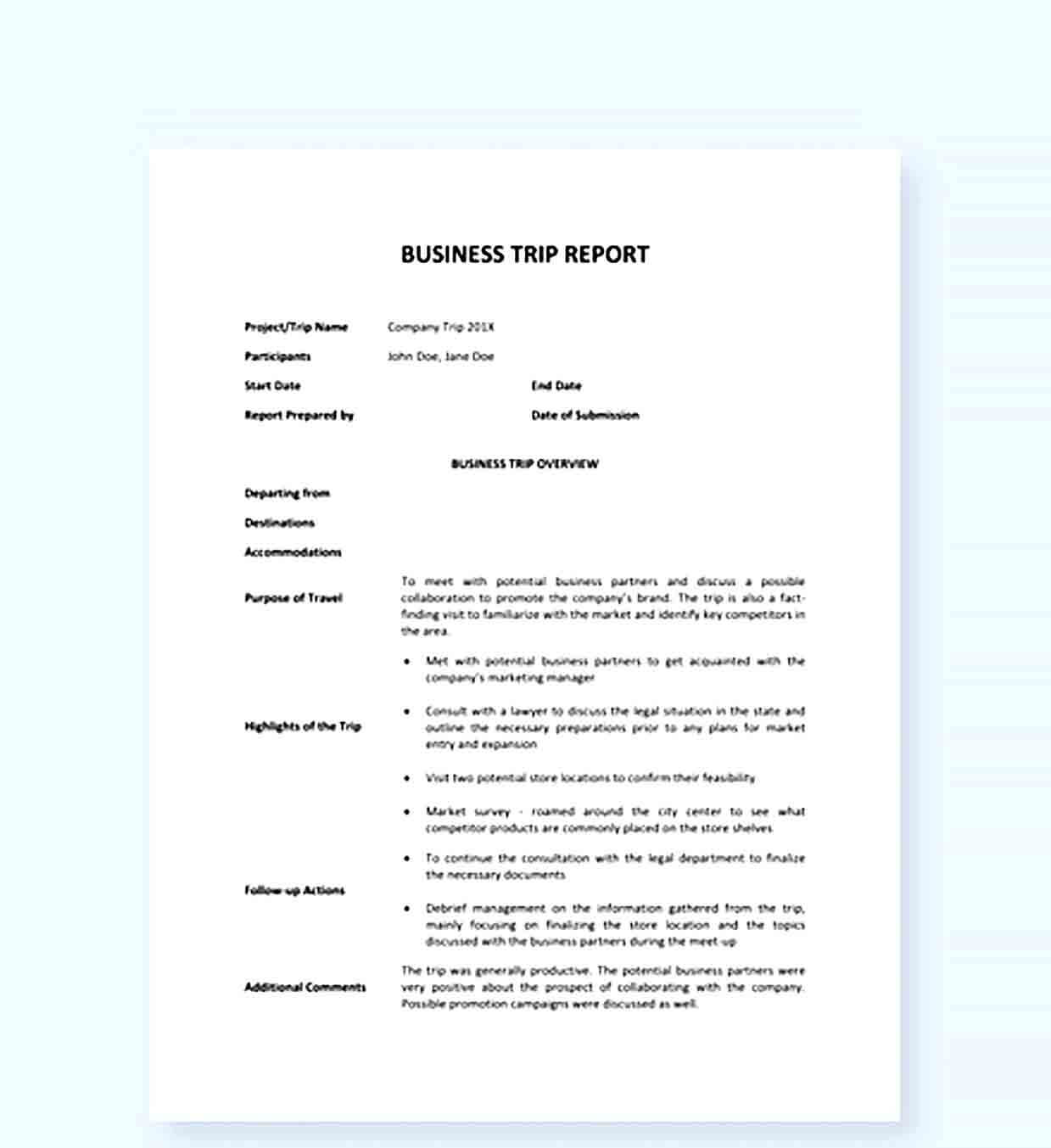 Sample Business Trip Report