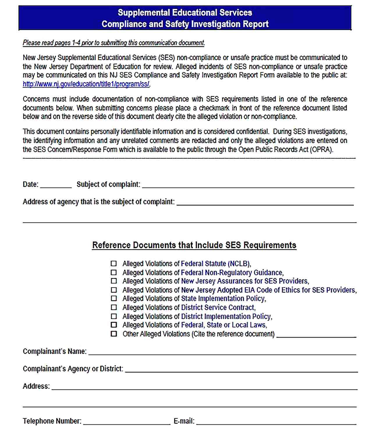 Sample Compliance Investigation Report