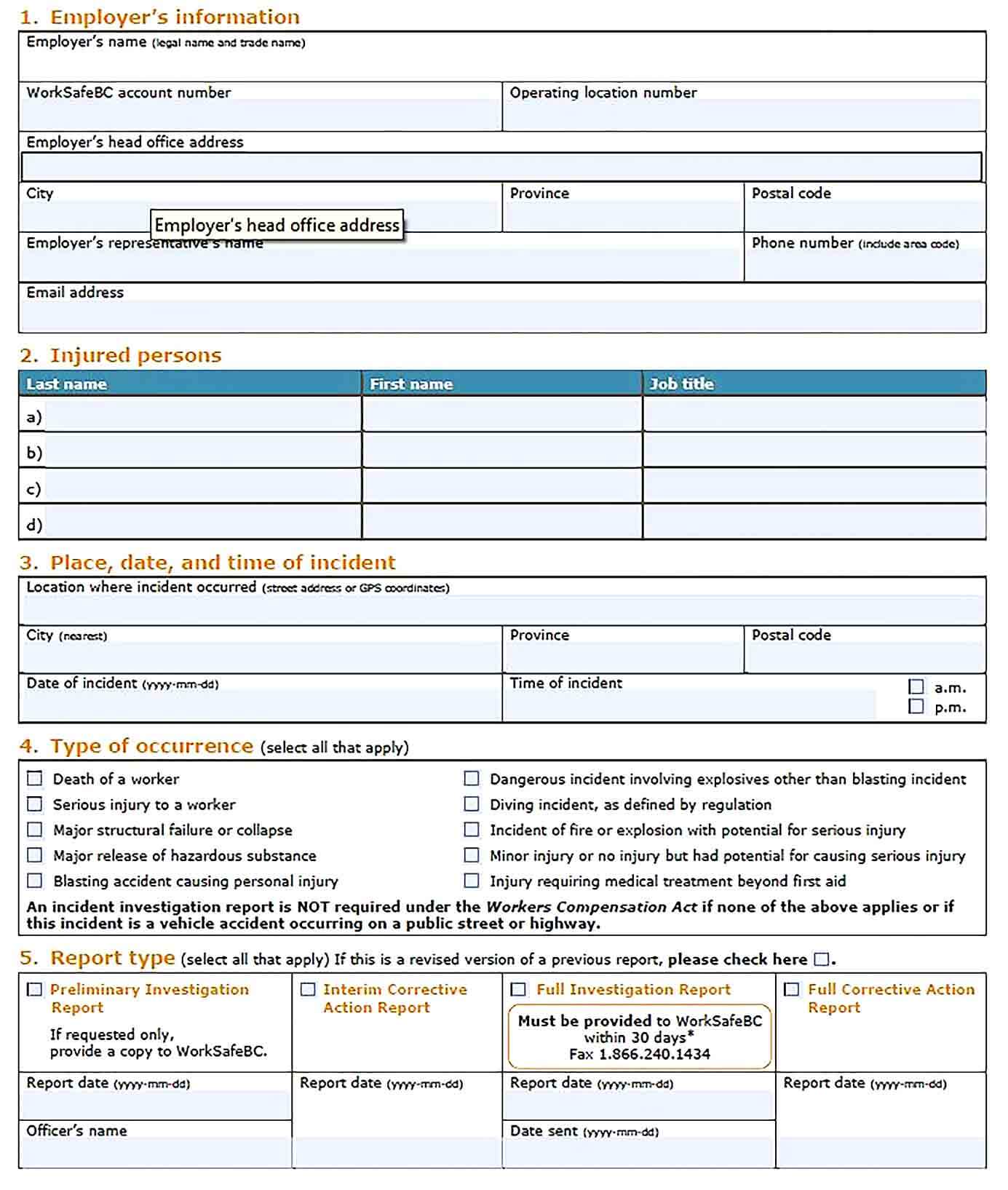 Sample Employee Investigation Report Template