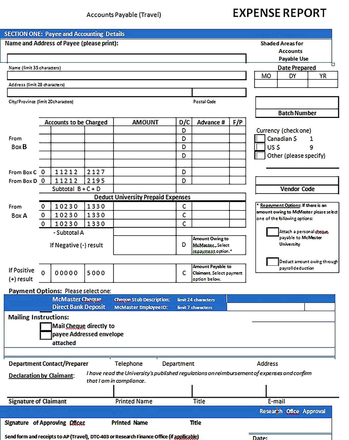 Sample Expense Report Template 2