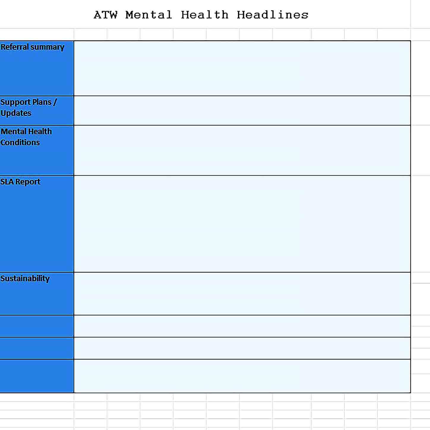Sample Health Monthly Management Excel Report Template