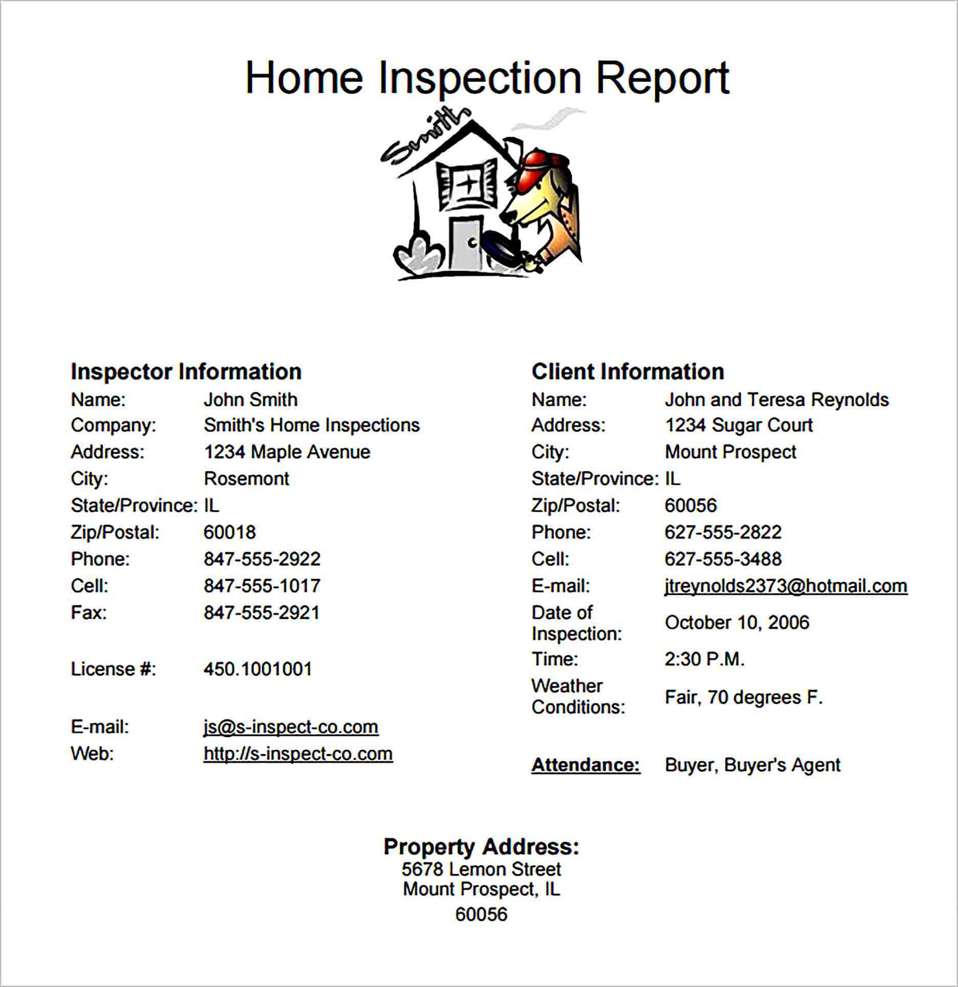 Sample Home Inspection Report Template 1 1