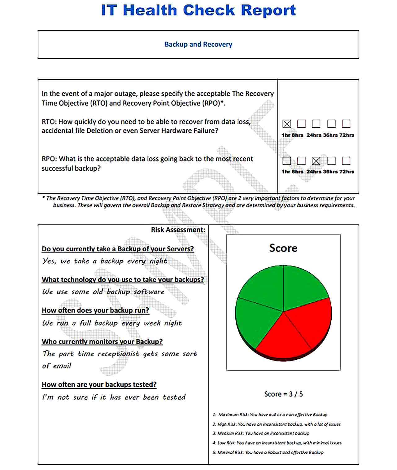 Sample IT Health Check Report Template