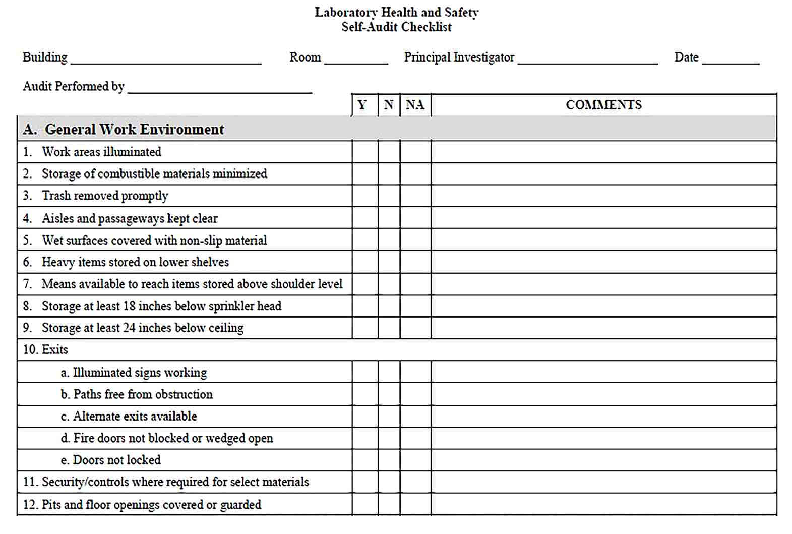 Sample Laboratory Health and Safety Audit Report