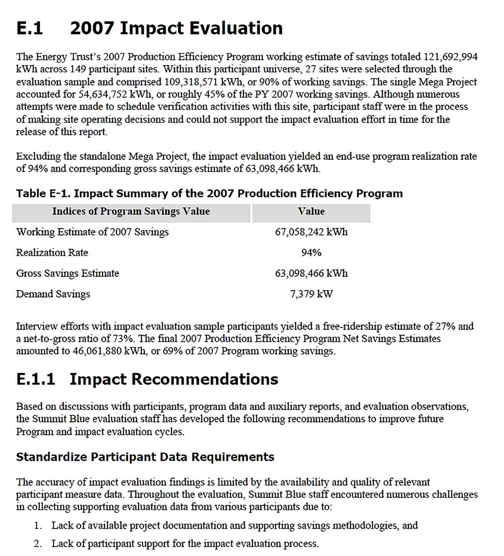 Sample Production Efficiency Program Evaluation Report PDF 1