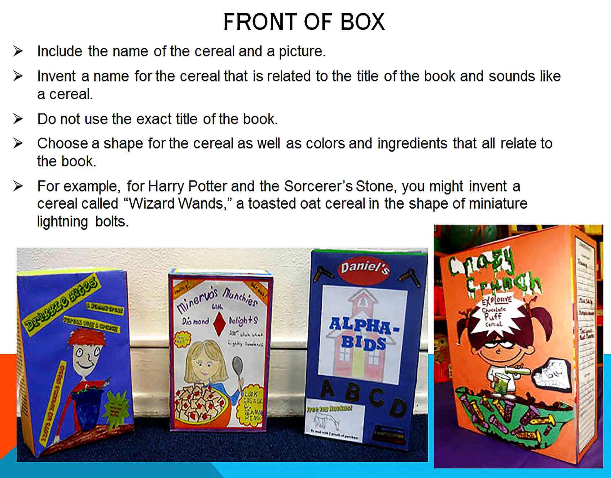 cereal box book report template 1