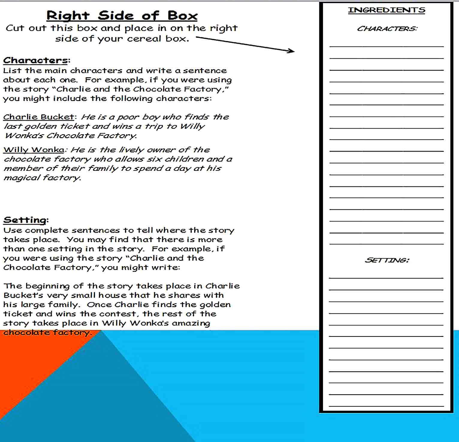 cereal box book report template 4