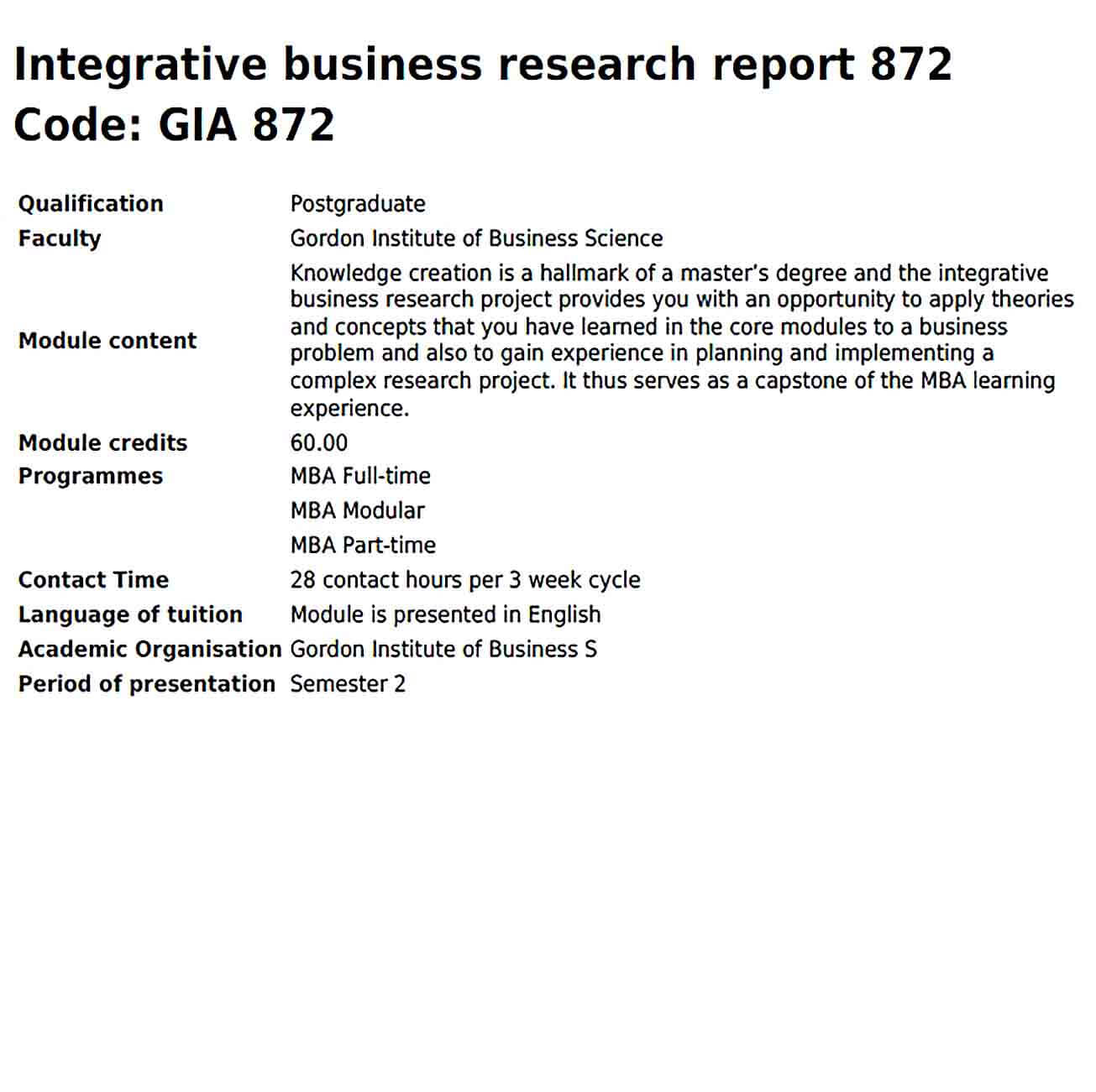 Sample Business Research Report