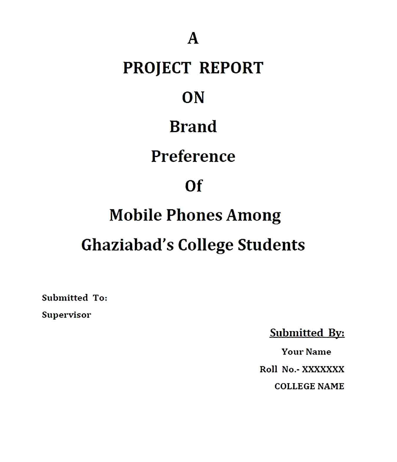 Sample College Project Report Template