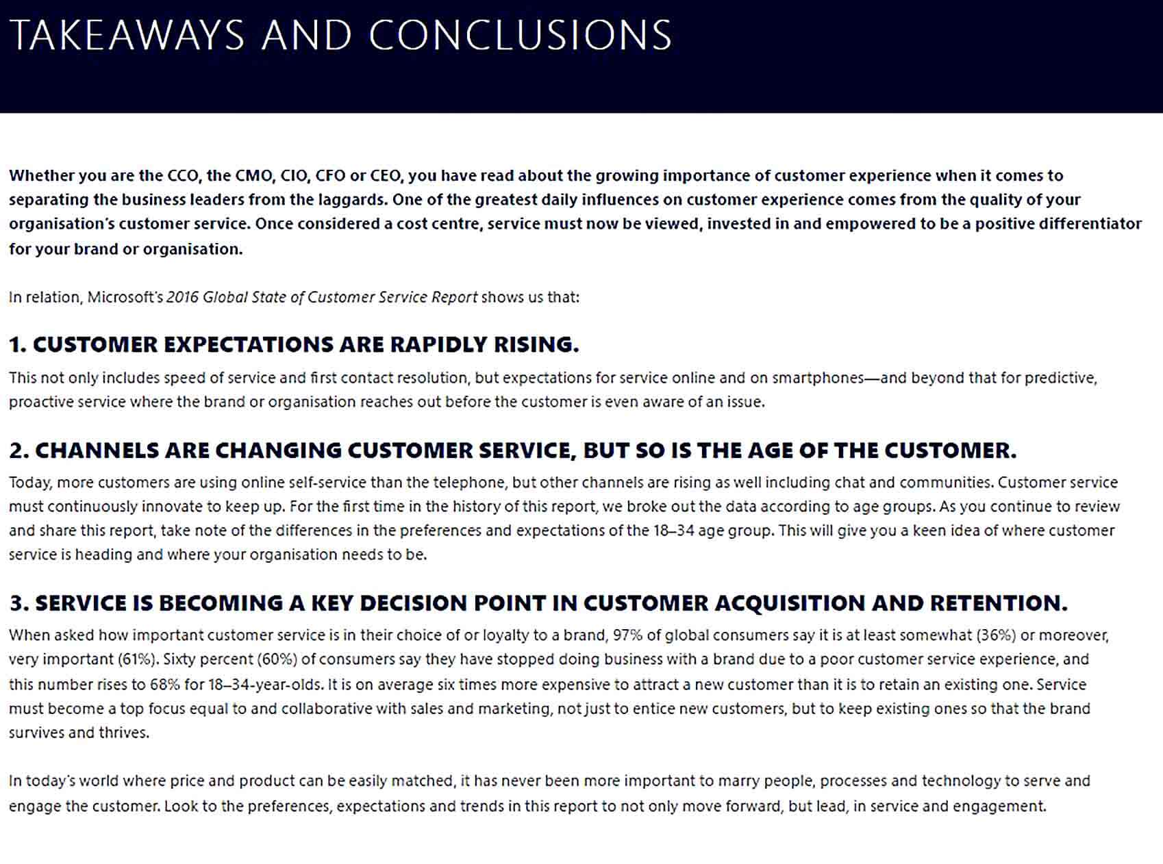 Sample Customer Service Report