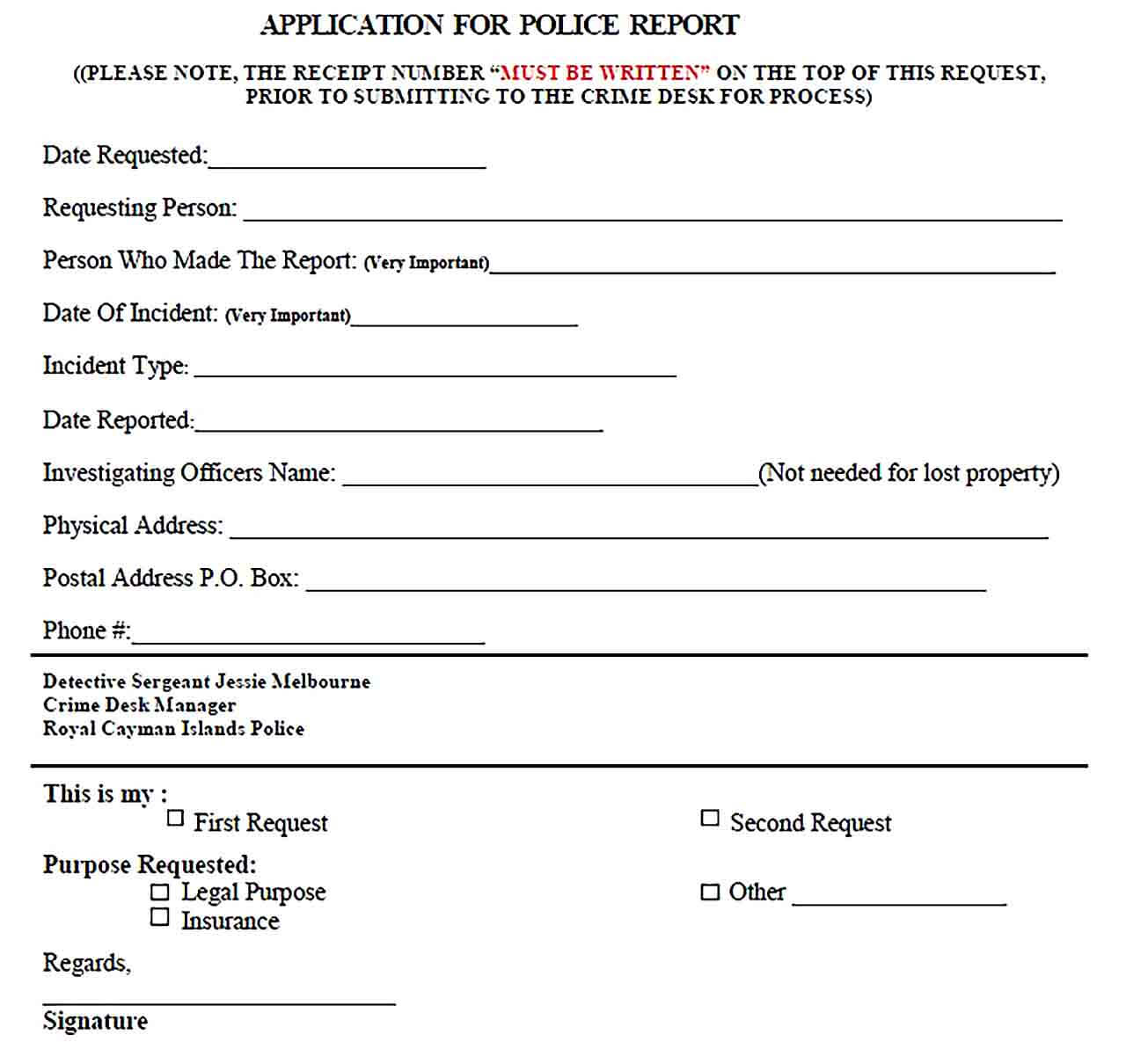 Sample Police Report Application