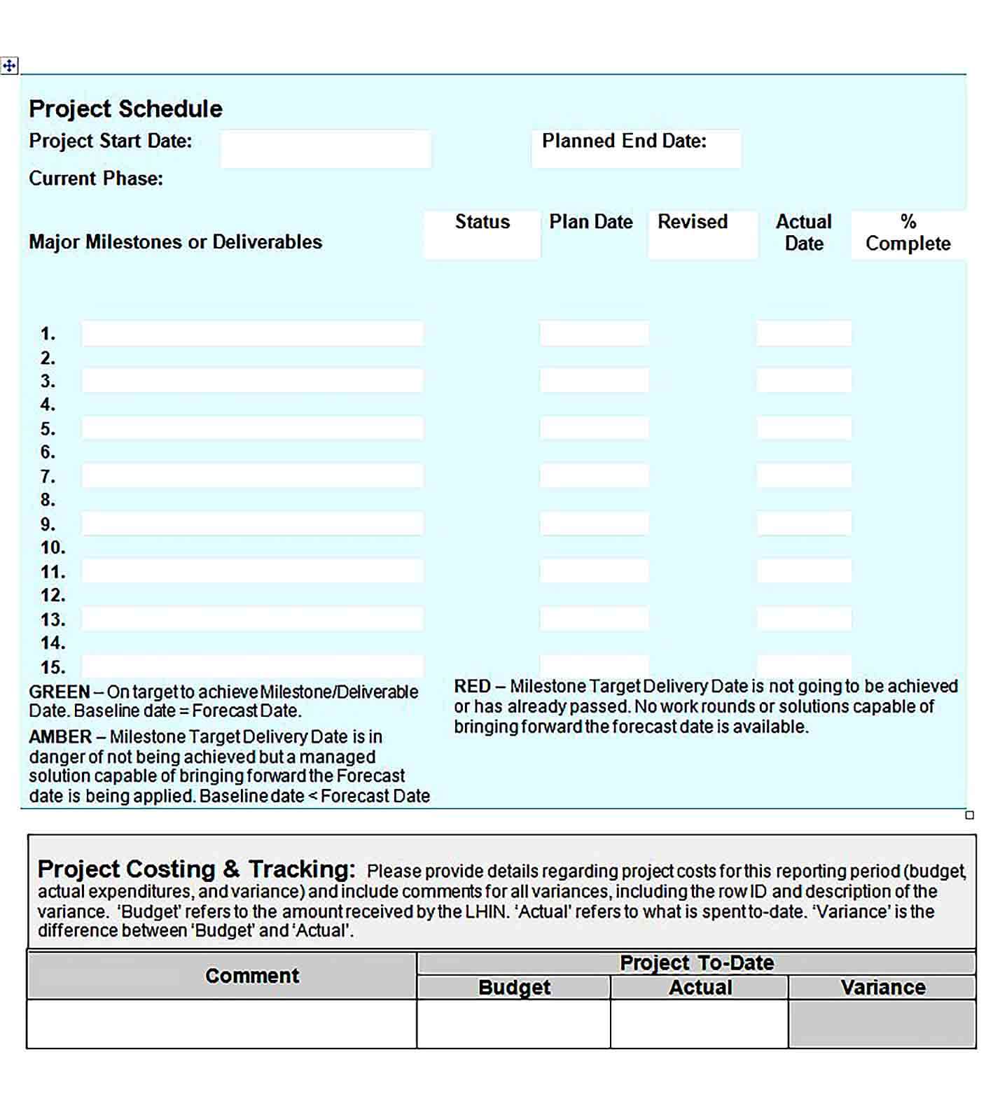 Sample Project Status Report Template Doc Format 2