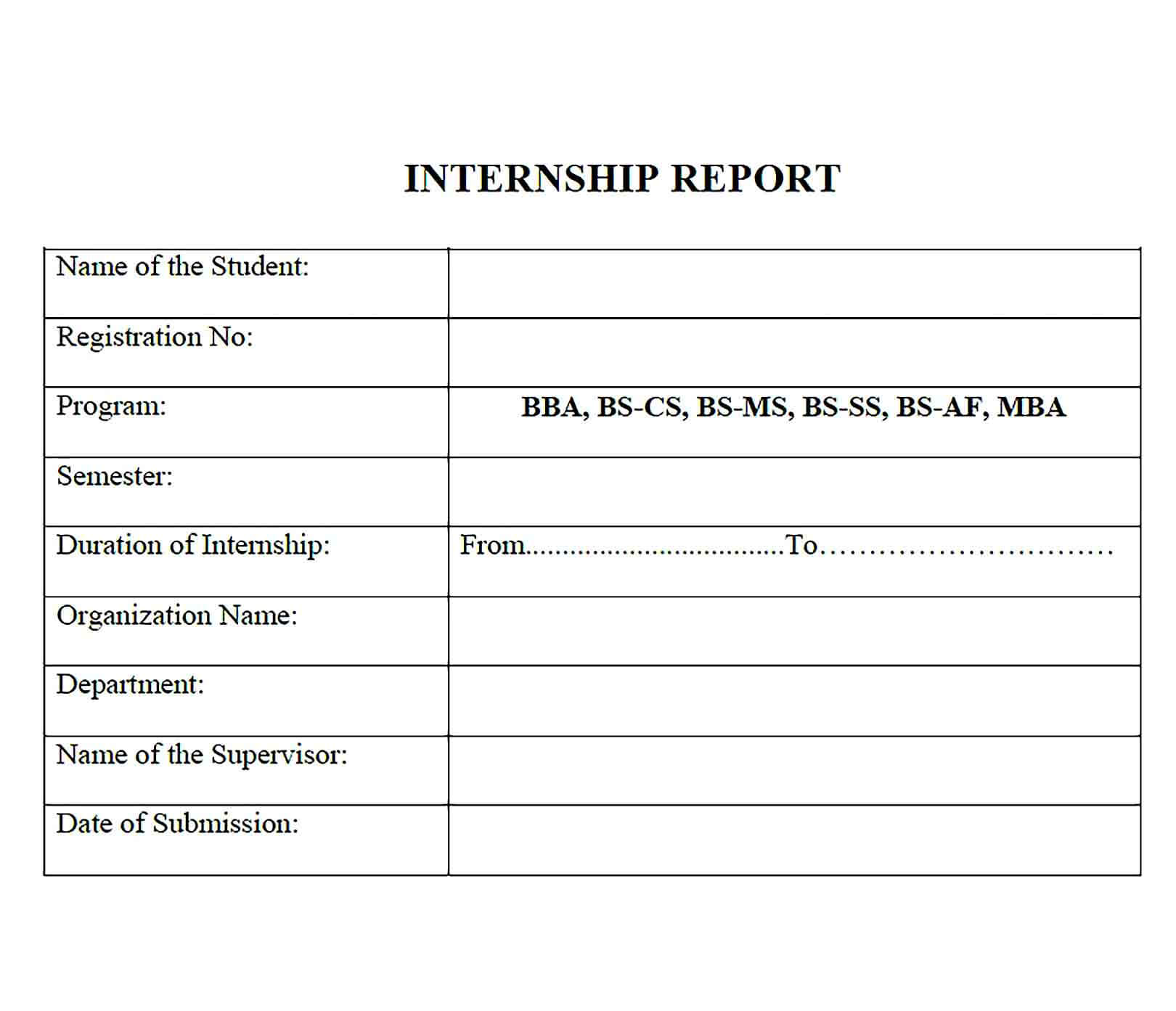 Sample Student Internship PDF.
