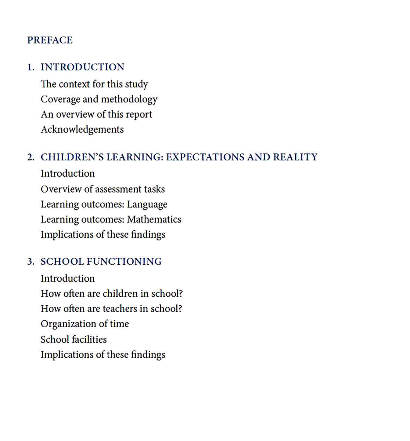 Sample primary school report template