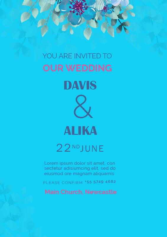 Wedding Invitation customizable psd design templates
