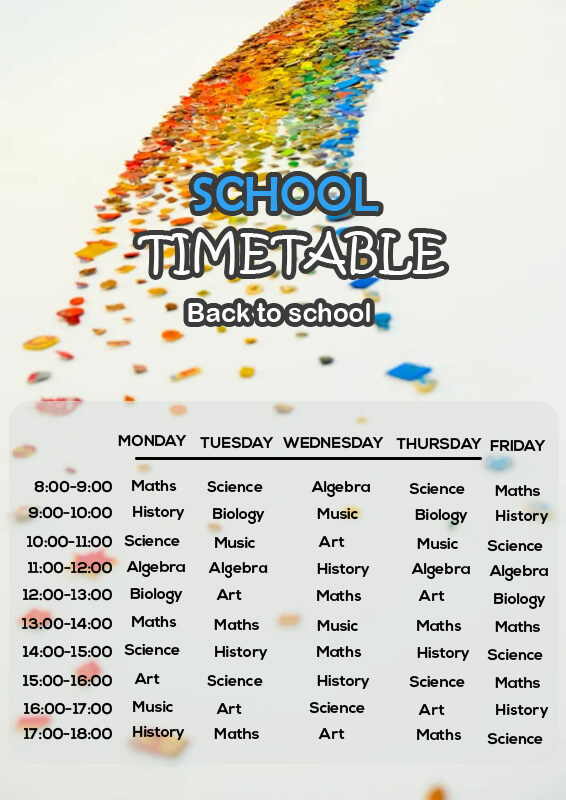 class Schedule in photoshop