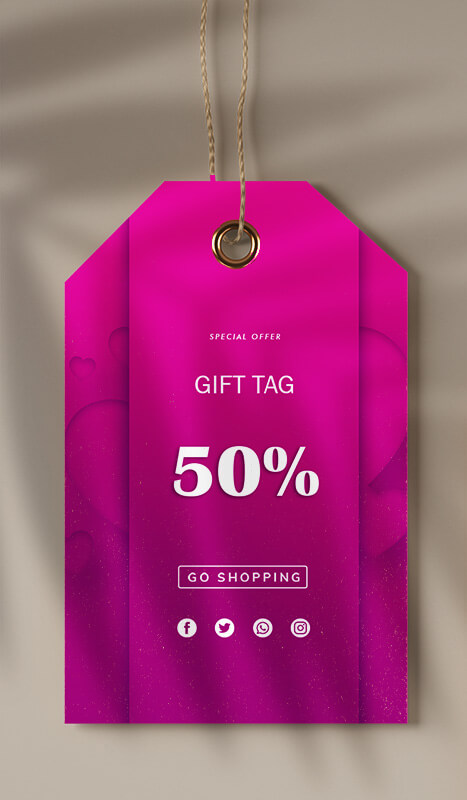 gift tag in psd design