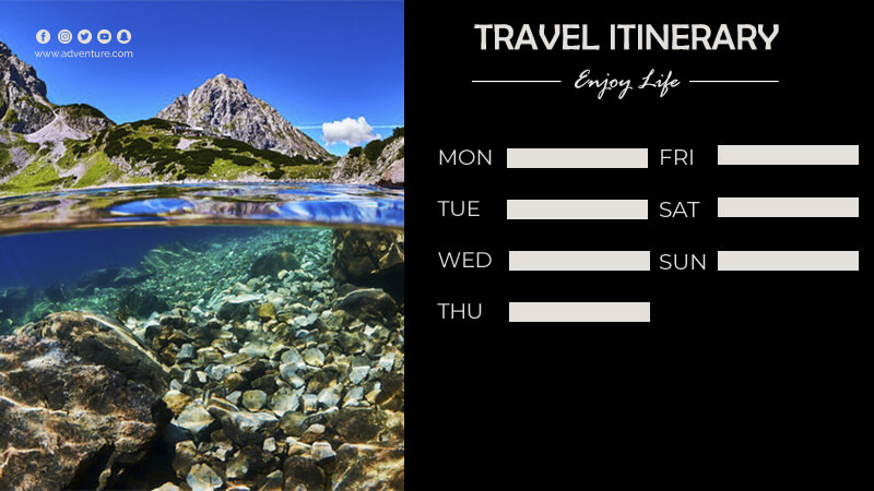 travel itinerary in psd design