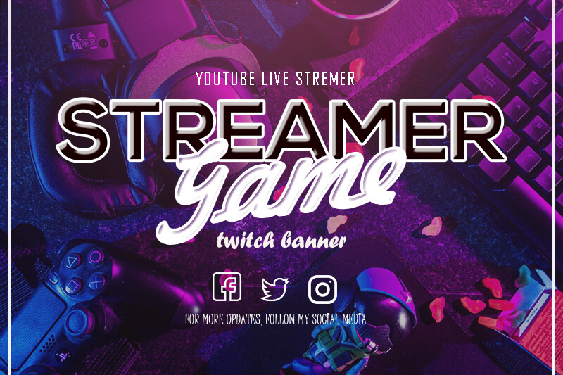 twitch banner example psd design