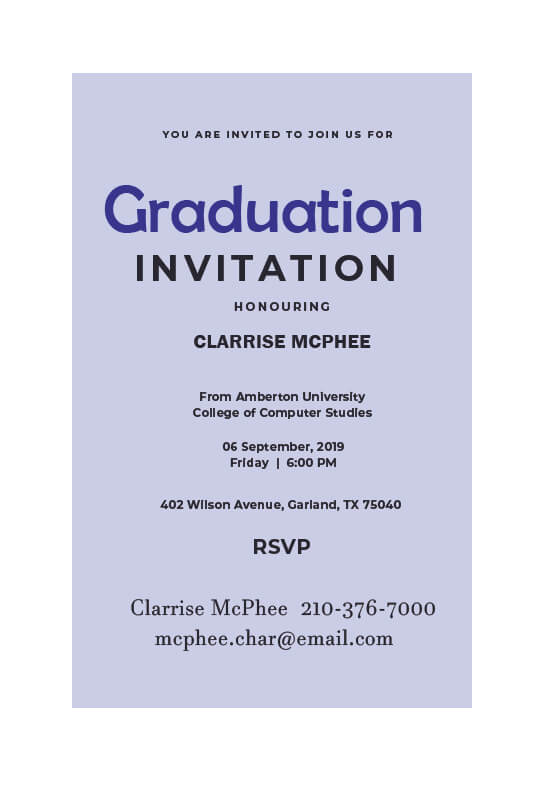 Graduation Invitation in photoshop