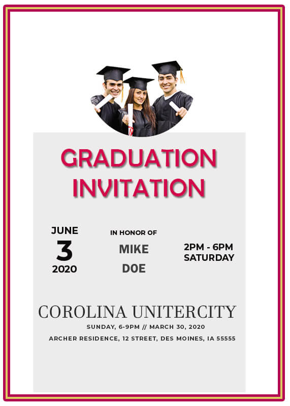 Graduation Invitation psd templates