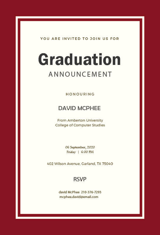 graduation announcement example psd design