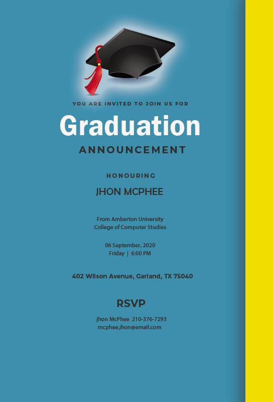 graduation announcement psd