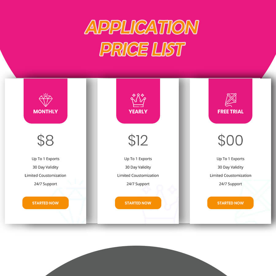 price list customizable psd design templates