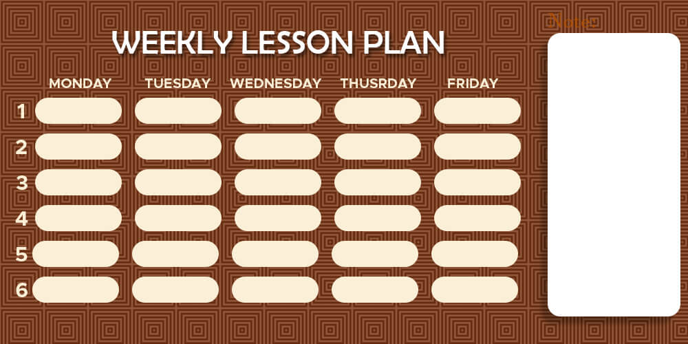 weekly lesson plan in photoshop