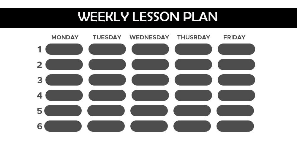 weekly lesson plan psd