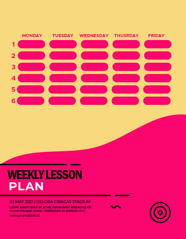 weekly lesson plan templates psd