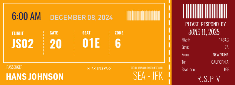 Boarding Pass in psd design
